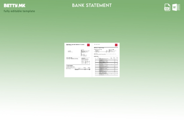 Модерен стил на USA Wells Fargo шаблон за збор страници за извод од банка 1